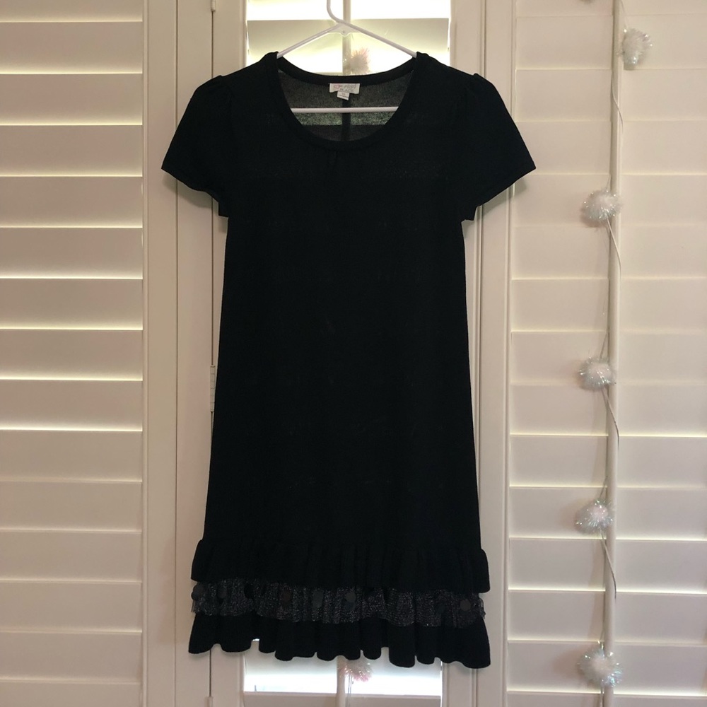 Children’s Place Black Dress with Sparkly Ruffles
